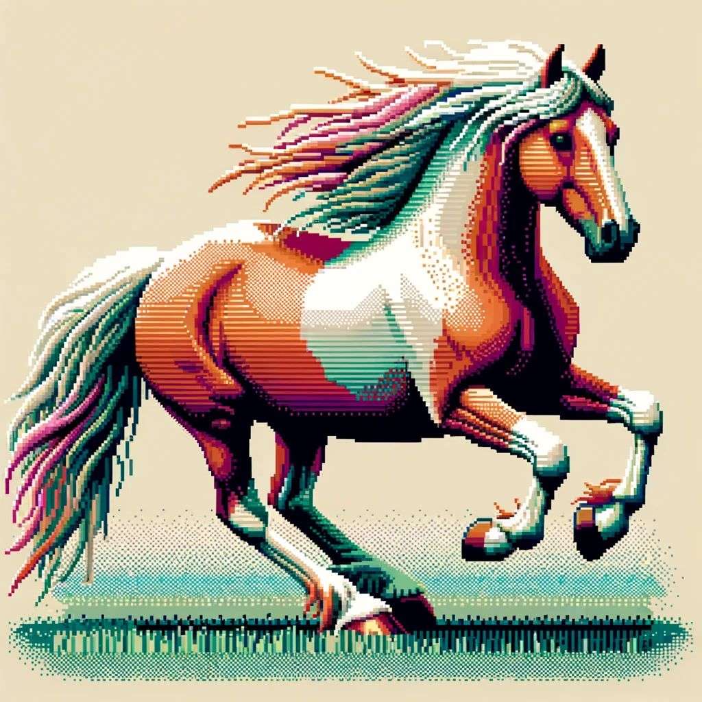 a horse, old computer game graphics